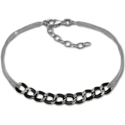 SilberDream Armband Fantasie schwarz 925er Silber Damen 18cm SDA2138S