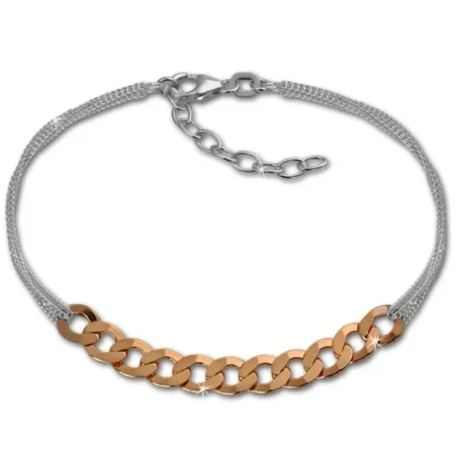 SilberDream Armband Fantasie Rose vergoldet 925er Silber Damen 18cm SDA2138E