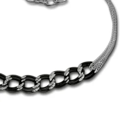 SilberDream Armband Fantasie schwarz 925er Silber Damen 18cm SDA2138S