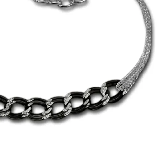 SilberDream Armband Fantasie schwarz 925er Silber Damen 18cm SDA2138S