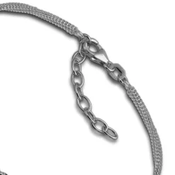 SilberDream Armband Fantasie schwarz 925er Silber Damen 18cm SDA2138S