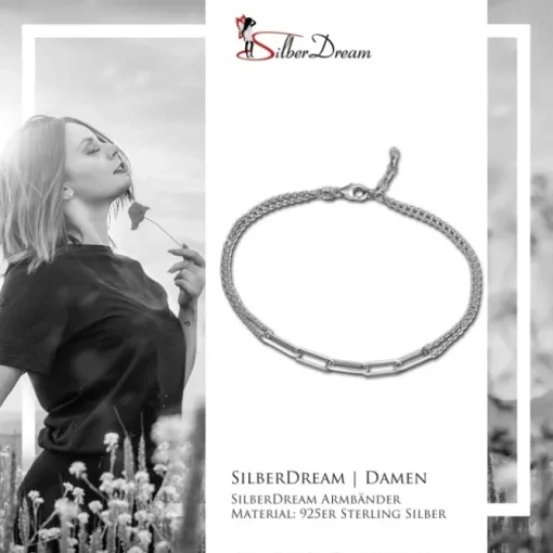 SilberDream Armband Fantasie 925 Sterling Silber Damen 19cm + 2cm SDAK0049J
