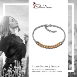 SilberDream Armband Fantasie Rose vergoldet 925er Silber Damen 18cm SDA2138E