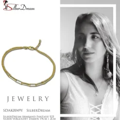SilberDream Armband Fantasie 925 Silber vergoldet Damen 19cm + 2cm SDAK0049Y