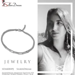 SilberDream Armband Fantasie 925 Sterling Silber Damen 19cm + 2cm SDAK0049J