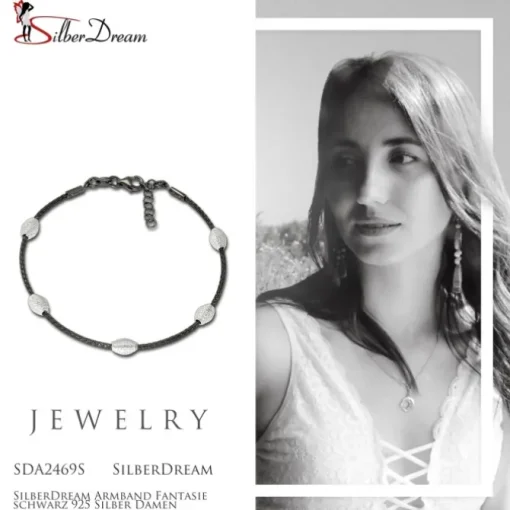 SilberDream Armband Fantasie schwarz 925 Silber Damen SDA2469S