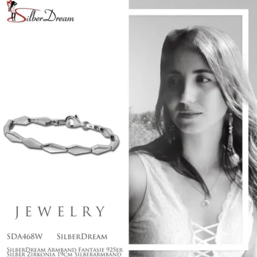 SilberDream Armband Fantasie 925er Silber Zirkonia 19cm Silberarmband SDA468W