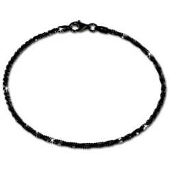 SilberDream Armband gedreht schwarz 925 Silber Damen SDA2059S