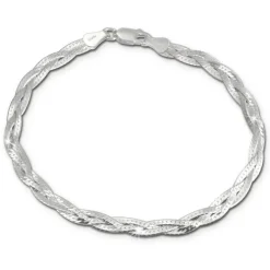 SilberDream Armband geflochten 925 Sterling Silber Damen 19cm SDA2479J