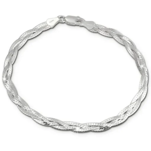SilberDream Armband geflochten 925 Sterling Silber Damen 19cm SDA2479J