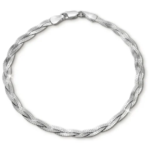 SilberDream Armband geflochten 925 Sterling Silber Damen 19cm SDA2429J