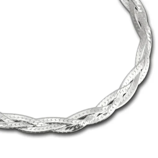 SilberDream Armband geflochten 925 Sterling Silber Damen 19cm SDA2479J
