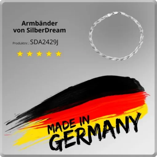 SilberDream Armband geflochten 925 Sterling Silber Damen 19cm SDA2429J