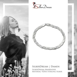 SilberDream Armband geflochten 925 Sterling Silber Damen 19cm SDA2479J