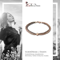 SilberDream Armband geschliffene Kugel rose 925 Silber Damen 20,5cm SDA1001E