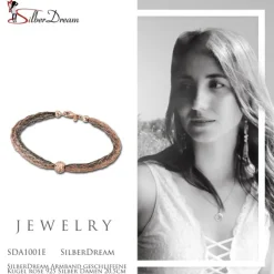 SilberDream Armband geschliffene Kugel rose 925 Silber Damen 20,5cm SDA1001E