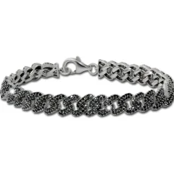SilberDream Armband Glamour 925 Silber Zirkonia schwarz 18,5cm Damen SDA467S