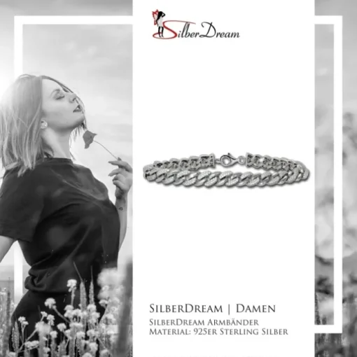 SilberDream Armband Glamour 925 Silber Zirkonia weiß 19cm Damen SDA4791W