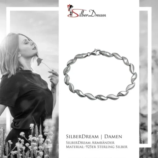 SilberDream Armband Glamour Zirkonia weiß 925er Silber 19cm Damen SDA4808W