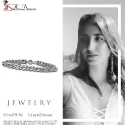 SilberDream Armband Glamour 925 Silber Zirkonia weiß 19cm Damen SDA4791W