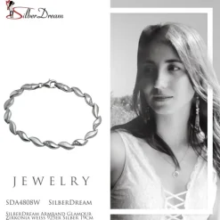 SilberDream Armband Glamour Zirkonia weiß 925er Silber 19cm Damen SDA4808W