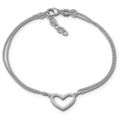 SilberDream Armband Herz 17cm - 19cm 925 Sterling Silber Damen SDA2577J