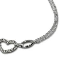SilberDream Armband Herz Zirkonia weiß 925er Sterling Silber 19cm SDA423W