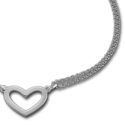 SilberDream Armband Herz 17cm - 19cm 925 Sterling Silber Damen SDA2577J