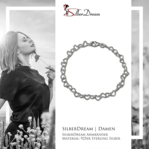 SilberDream Armband Herzchen 925 Sterling Silber Damen 19cm SDA2119J