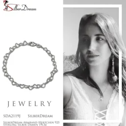 SilberDream Armband Herzchen 925 Sterling Silber Damen 19cm SDA2119J
