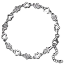 SilberDream Armband Herzen 925 Silber poliert Zirkonia ca. 21,5cm SDA4798W