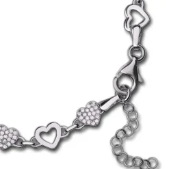 SilberDream Armband Herzen 925 Silber poliert Zirkonia ca. 21,5cm SDA4798W