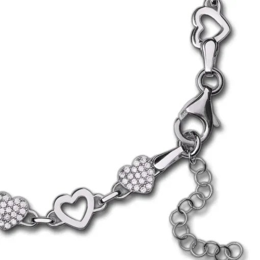 SilberDream Armband Herzen 925 Silber poliert Zirkonia ca. 21,5cm SDA4798W