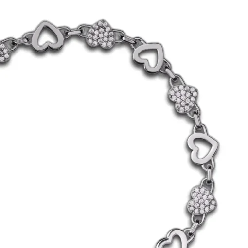 SilberDream Armband Herzen 925 Silber poliert Zirkonia ca. 21,5cm SDA4798W