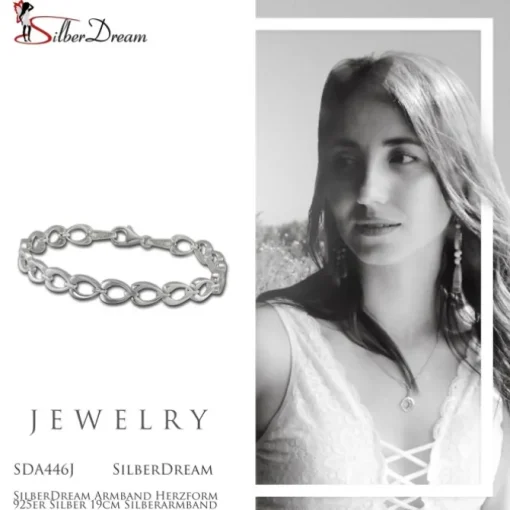 SilberDream Armband Herzform 925er Silber 19cm Silberarmband SDA446J