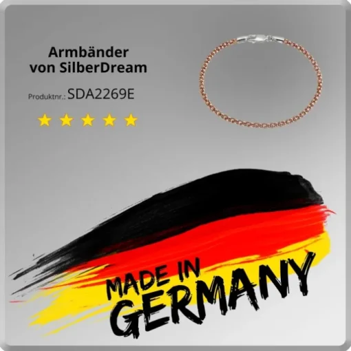 SilberDream Armband Himbeerkette rose vergoldet 925er Silber Damen 19cm SDA2269E