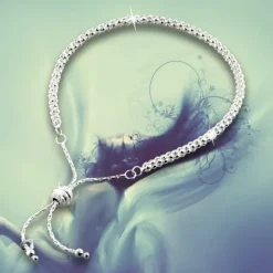 SilberDream Armband Himbeerkette Zugverschluss 925er Silber Damen SDA7003J