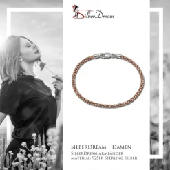 SilberDream Armband Himbeerkette rose vergoldet 925er Silber Damen 19cm SDA2269E