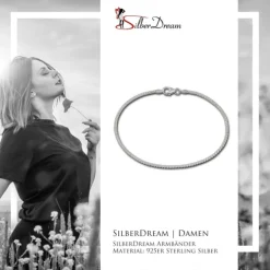 SilberDream Armband Himbeerkette 925er Sterling Silber Damen 19cm SDA2189J