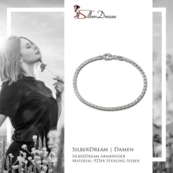 SilberDream Armband Himbeerkette 925er Sterling Silber Damen 18,5cm SDA2178J