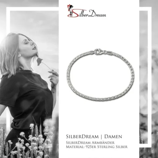 SilberDream Armband Himbeerkette 925er Sterling Silber Damen 18,5cm SDA2178J