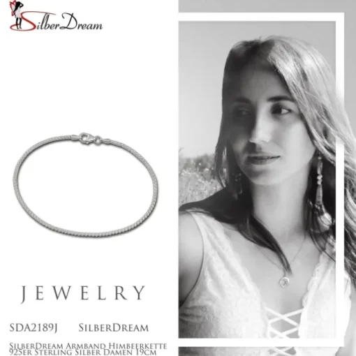 SilberDream Armband Himbeerkette 925er Sterling Silber Damen 19cm SDA2189J