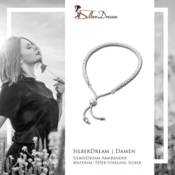 SilberDream Armband Himbeerkette Zugverschluss 925er Silber Damen SDA7003J