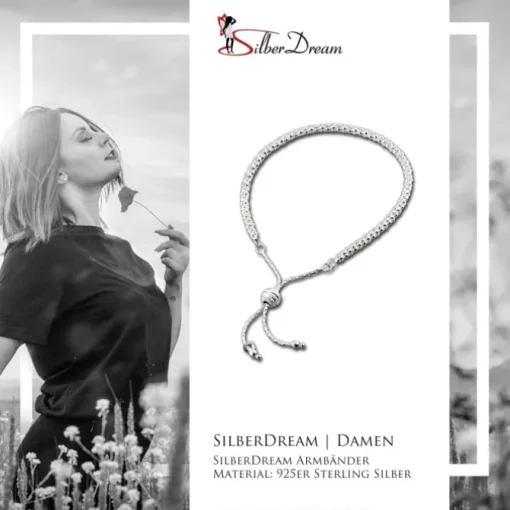 SilberDream Armband Himbeerkette Zugverschluss 925er Silber Damen SDA7003J