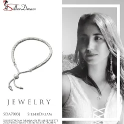 SilberDream Armband Himbeerkette Zugverschluss 925er Silber Damen SDA7003J