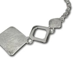 SilberDream Armband Karo matt/glänzend 925 Sterling Silber 18,5cm SDA409