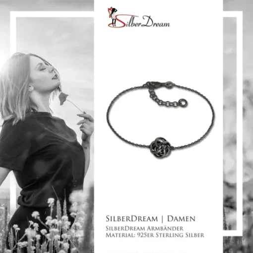 SilberDream Armband Knoten 925 Silber geschwärzt Damen 18cm - 21cm SDA1128S
