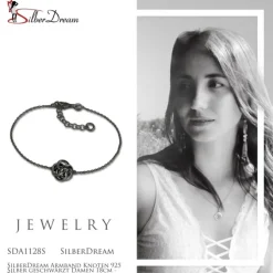 SilberDream Armband Knoten 925 Silber geschwärzt Damen 18cm - 21cm SDA1128S