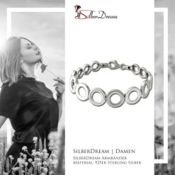 SilberDream Armband Kreise 925 Sterling Silber 19,5cm Silberarmband SDA478J