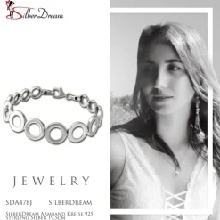 SilberDream Armband Kreise 925 Sterling Silber 19,5cm Silberarmband SDA478J